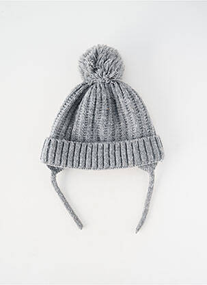 Bonnet fermeture liens à nouer gris ZARA garcon