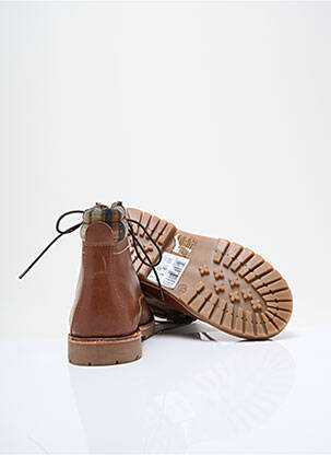 Bottines/boots tissage satiné talon bas marron CYRILLUS garçon