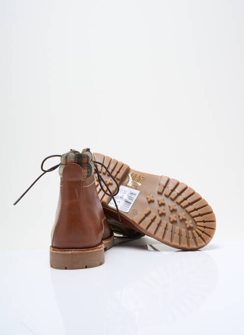 Bottines/boots tissage satiné talon bas marron CYRILLUS garcon