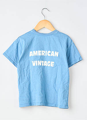 T-shirt sérigraphie floquée manches courtes bleu AMERICAN VINTAGE garçon