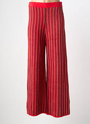 Pantalon flare taille élastique rouge SURKANA femme