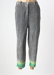Pantalon 7/8 fermeture zippée sous rabat boutonné gris DROLATIC femme