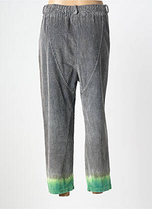 Pantalon 7/8 fermeture zippée sous rabat boutonné gris DROLATIC femme