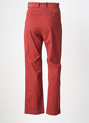 Pantalon droit fermeture zippée sous rabat boutonné marron LEON & HARPER femme