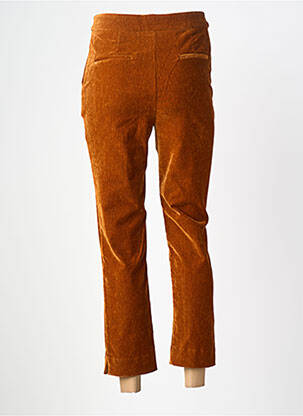 Pantalon 7/8 fermeture zippée sous rabat boutonné marron SURKANA femme