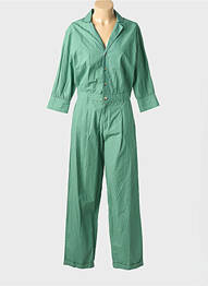 Combi-pantalon poches manches longues vert LEON & HARPER femme