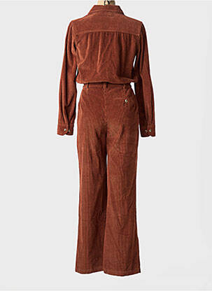 Combi-pantalon fermeture boutonnée sur le devant manches longues marron LEON & HARPER femme
