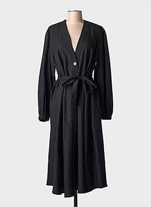 Robe longue coupe évasée manches longues noir CHICOSOLEIL femme