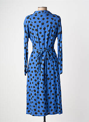 Robe mi-longue imprimé fantaisie manches longues bleu LEON & HARPER femme