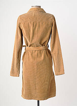 Robe mi-longue manches longues manches longues beige LEON & HARPER femme