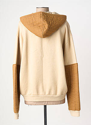 Sweat-shirt à capuche col v manches longues marron LEON & HARPER femme