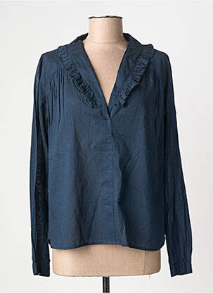 Blouse col v sans manche bleu LEON & HARPER femme