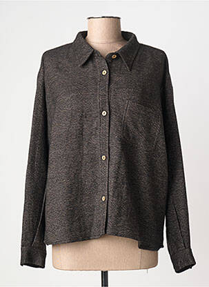 Chemisier coupe droite manches longues gris CHICOSOLEIL femme