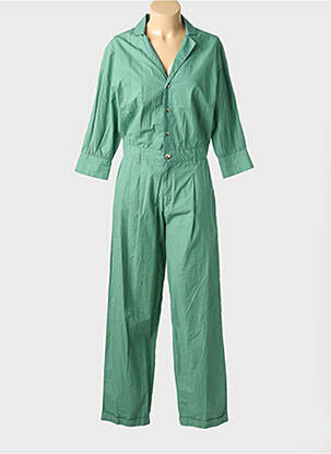 Combi-pantalon fermeture boutonnée sur le devant manches longues vert LEON & HARPER femme