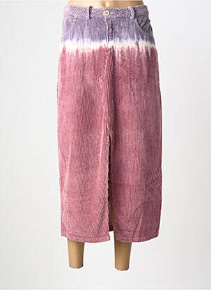 Jupe longue imprimé fantaisie rose DROLATIC femme