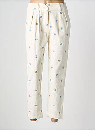 Pantalon 7/8 fermeture zippée sous rabat boutonné blanc CHICOSOLEIL femme