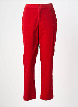 Pantalon droit fermeture zippée sous rabat boutonné taille normale rouge SURKANA femme