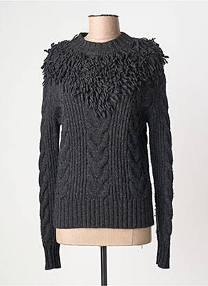 Pull col rond manches longues gris LEON & HARPER femme