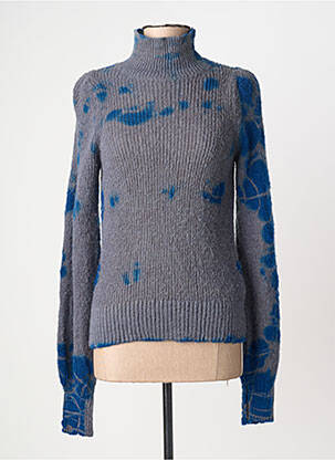 Pull coupe cintrée manches longues gris LEON & HARPER femme