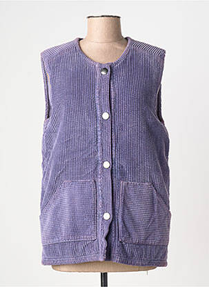 Veste casual col rond violet DROLATIC femme