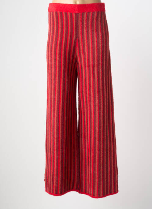 Pantalon flare taille élastique rouge SURKANA femme