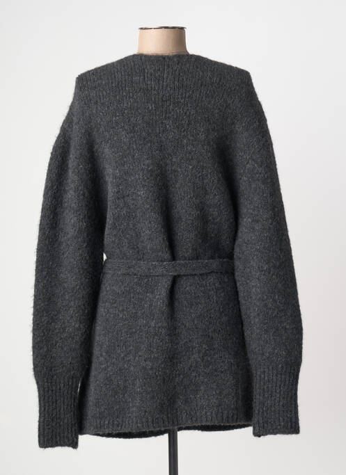 Gilet manches longues coupe cintrée gris LEON & HARPER femme