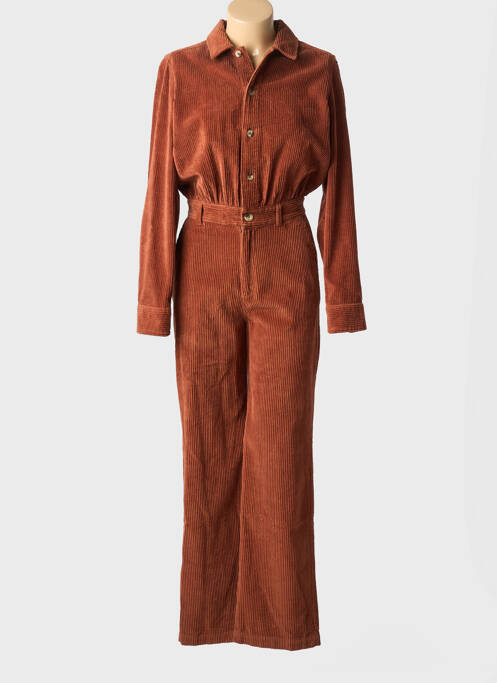 Combi-pantalon fermeture boutonnée sur le devant manches longues marron LEON & HARPER femme