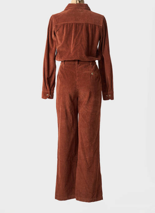 Combi-pantalon fermeture boutonnée sur le devant manches longues marron LEON & HARPER femme