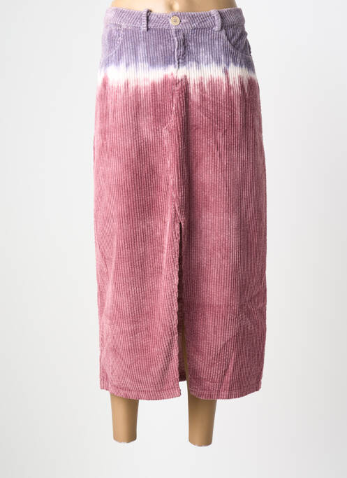 Jupe longue imprimé fantaisie rose DROLATIC femme