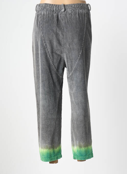 Pantalon 7/8 fermeture zippée sous rabat boutonné gris DROLATIC femme