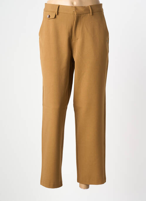 Pantalon 7/8 fermeture zippée sous rabat avec crochet marron SURKANA femme