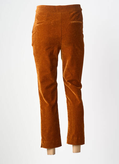 Pantalon 7/8 fermeture zippée sous rabat boutonné marron SURKANA femme