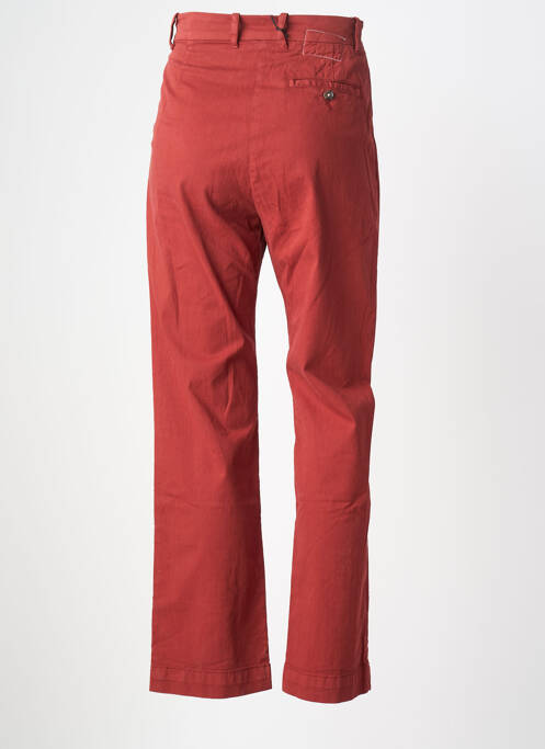 Pantalon droit fermeture zippée sous rabat boutonné marron LEON & HARPER femme