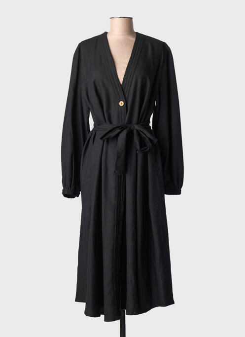 Robe longue manches longues manches longues noir CHICOSOLEIL femme