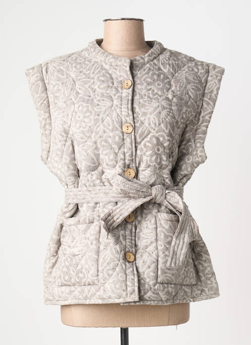 Veste casual col rond gris CHICOSOLEIL femme