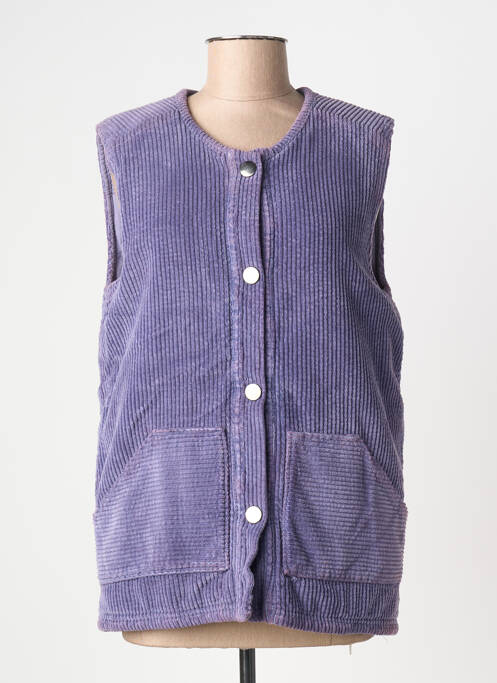 Veste casual col rond violet DROLATIC femme