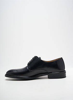 Derbies tissage satiné talon bas noir CROWN homme