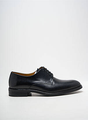 Derbies tissage satiné talon bas noir CROWN homme
