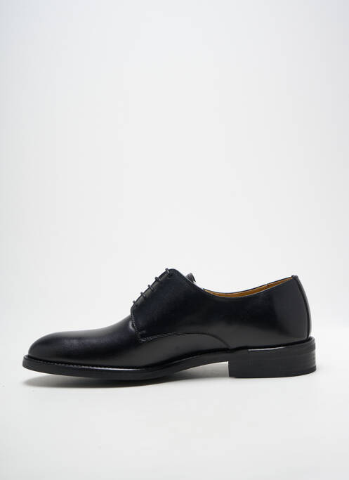 Derbies tissage satiné talon bas noir CROWN homme
