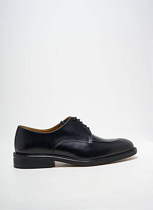 Derbies tissage satiné talon bas noir CROWN homme