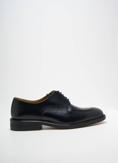 Derbies tissage satiné talon bas noir CROWN homme