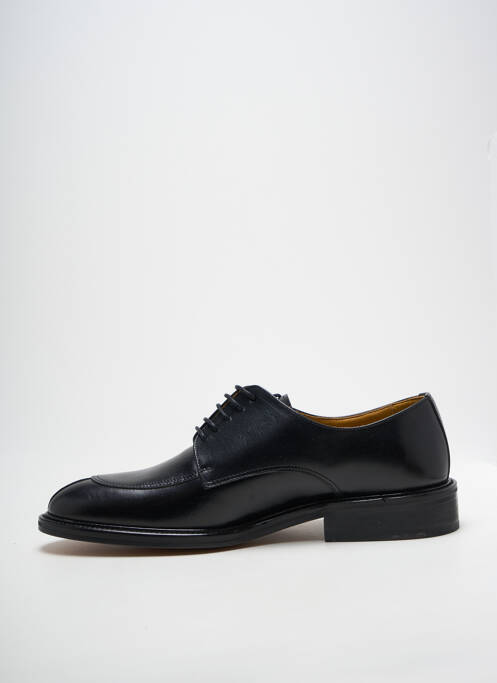 Derbies tissage satiné talon bas noir CROWN homme