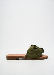 Mules/sabots chiquet talon plat jusqu'à 3cm vert CAP' BASSIN femme