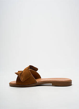 Mules/sabots chiquet talon plat jusqu'à 3cm marron CAP' BASSIN femme