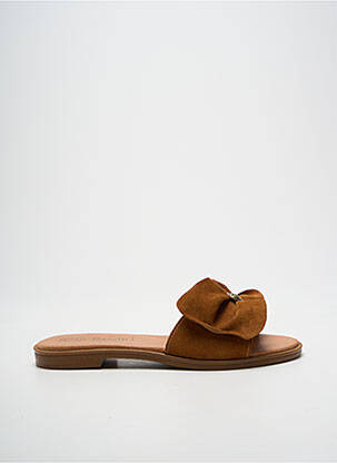 Mules/sabots chiquet talon plat jusqu'à 3cm marron CAP' BASSIN femme