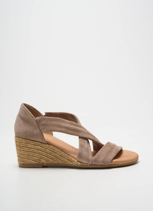 Espadrilles bout ouvert talon de 4 à 6cm beige PINAZ femme