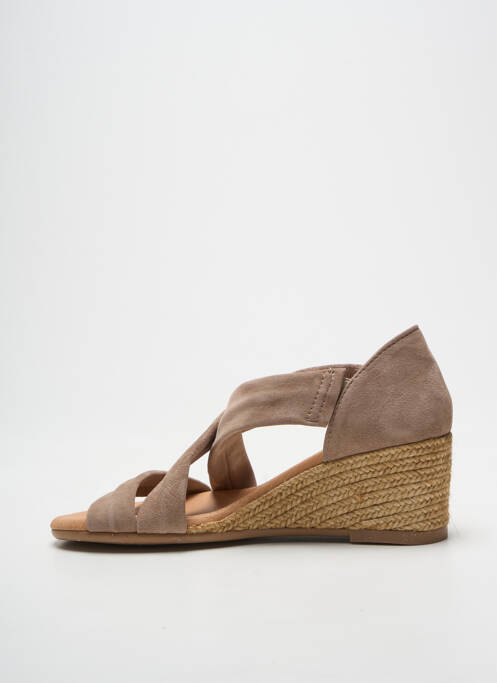 Espadrilles bout ouvert talon de 4 à 6cm beige PINAZ femme