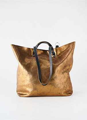 Sac poignée 2 anses de portée forme rectangulaire marron RUE DE BRETAGNE femme