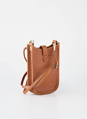 Sac coutures renforcées forme rectangulaire marron VERA PELLE femme