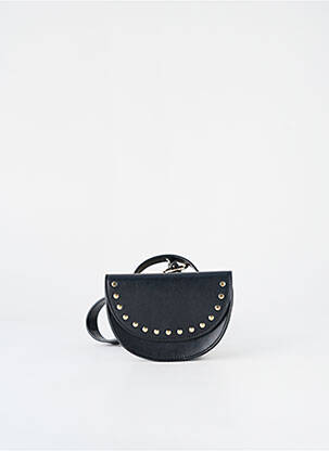 Sac cuir lisse forme bourse noir GALERIES LAFAYETTE femme